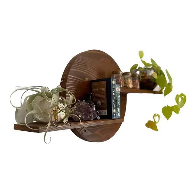 Customized Modern Plated Wood Wall Art Bathroom Living Room Decor Solid Pine Wood Rectangle Frame Floating Plant Stand Shelves