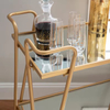 Modern Hotel Trolley Indoor/Outdoor Gold Folding Metal Rolling Multifunction Serving Bar Cart for Kitchen Living Room & Bathroom