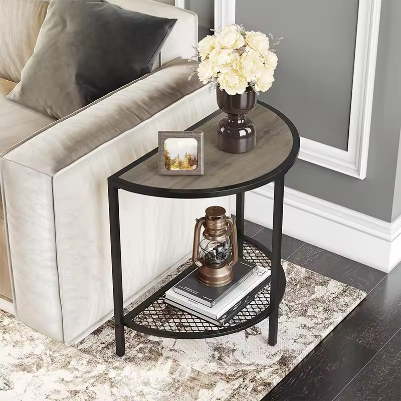 Factory Customizable Single Tier Narrow Entryway Console Table with Storage Wood & Metal for Living Room & Bedroom