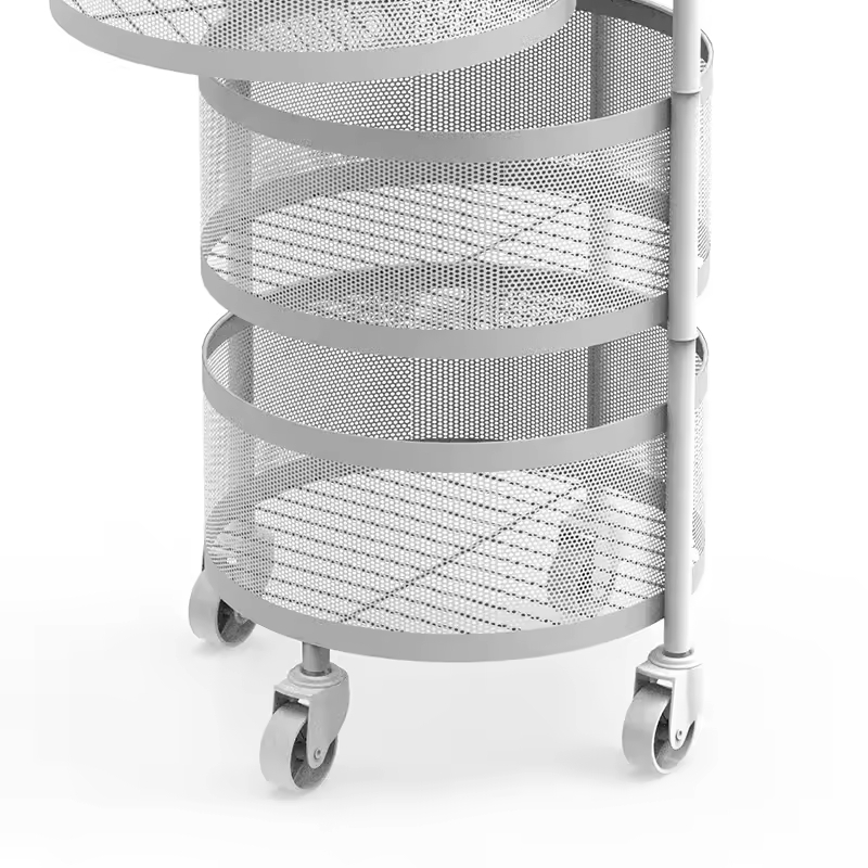 Space Saving 3 Floor Rolling Storage Trolley with Wheels Ideal for Kitchen and Bathroom Use Enhancing Organization and Mobility