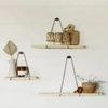 Modern Double-Tier Floating Hanging Wood Rectangle Shelves Bedroom Office Bathroom Wall Tool Storage Flowers Pots Other