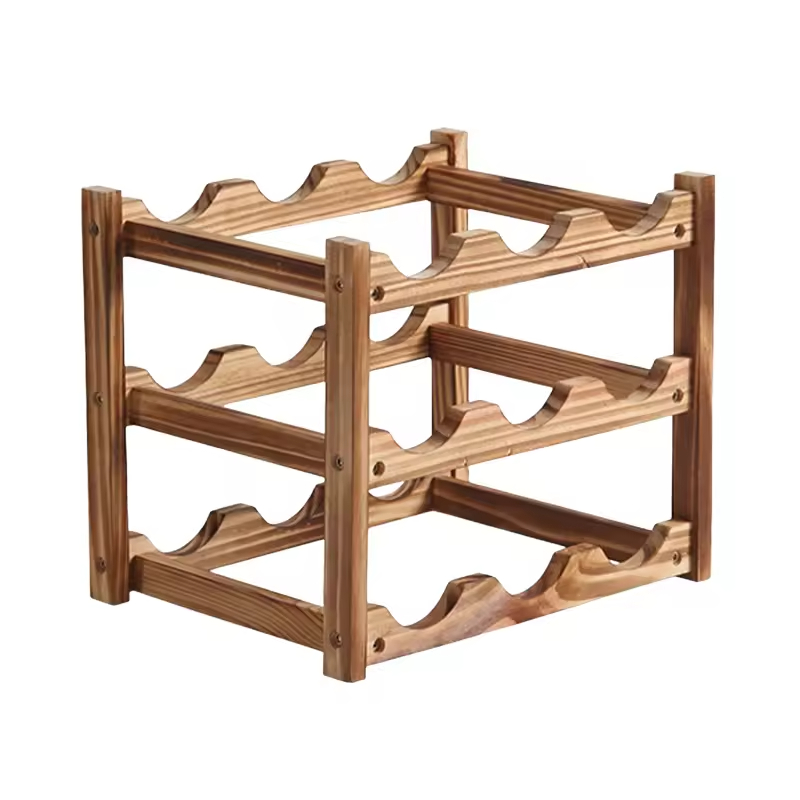 Rustic Wine Rack Wood Wine Bottle Rack Organizer Wooden Wine Storage Display Holder