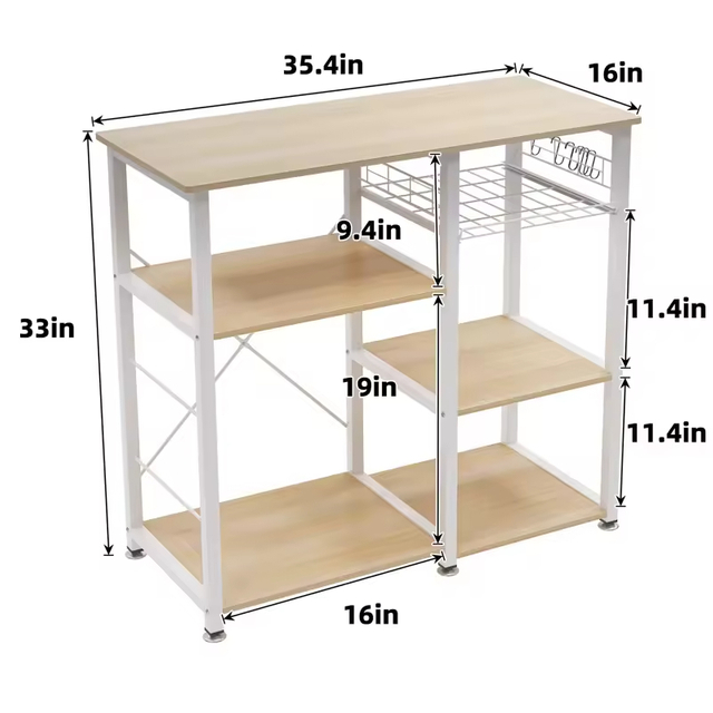 Factory Custom 3-Tier Kitchen Baker's Rack Utility Shelf Microwave Stand with Storage and Drawer Kitchen Oven Storage Rack
