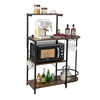 Factory OEM/ODM 4-Layer Kitchen Baker's Rack Coffee Bar Cabinet With Power Outlet Detachable Display Rack With Hooks