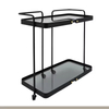Modern Good Quality Decorative Glass Drinks Trolley Golden Metal Bar Cart Used for Home Hotel