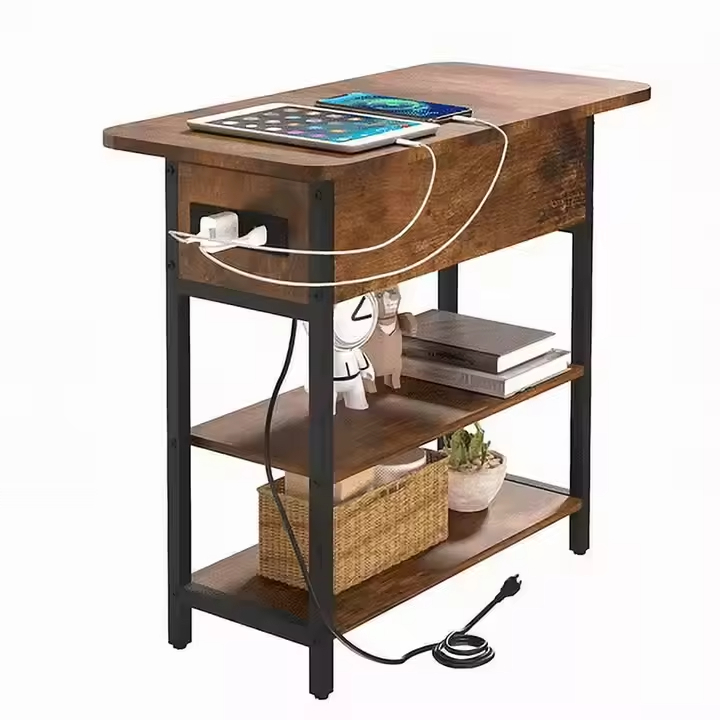 Modern Design RFID Locking Solid Wood Stackable End Table System Luxury Hotel Bedroom Stylish Home Furniture