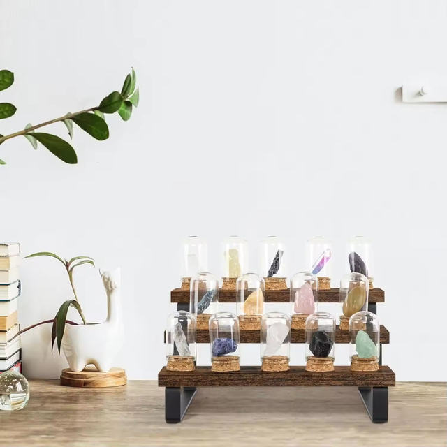 Modern Wooden Standing Type Non-Folding Display Stand Five Layers Kitchen Counter Seasoning Rack Countertop Shelving Strong