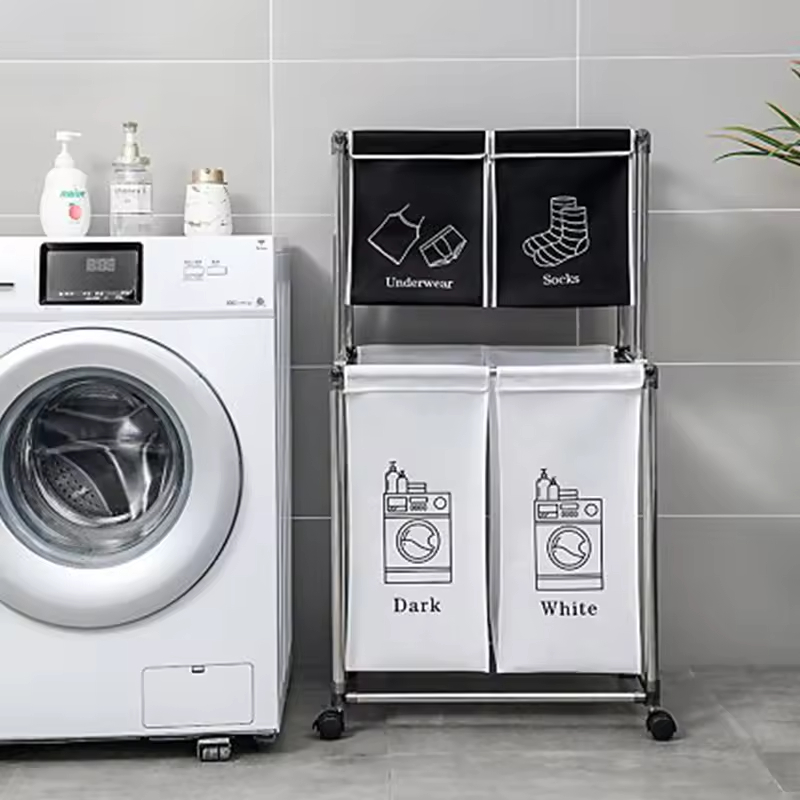Factory Custom Steel & Oxford Fabric Waterproof Strong Load-Bearing Laundry Hamper for Bathroom and Bedroom Clothing Storage
