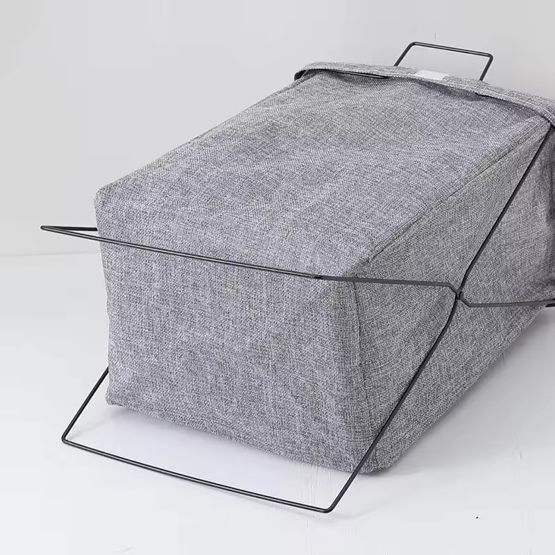 Custom Steel & Polyester Waterproof Laundry Hamper with Lid for Bathroom Bedroom Storage Standing Type for Clothing Sundries