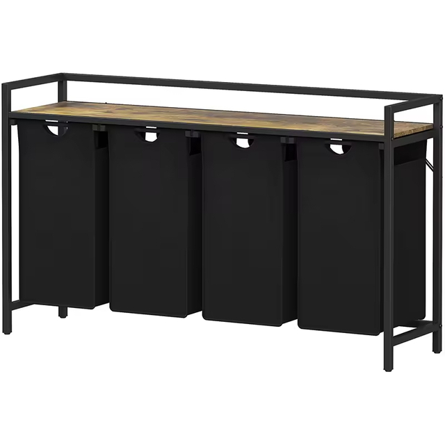 Factory Custom Pull Waterproof Strong Load-Bearing Bathroom Laundry Clothes Basket Organizer Large Top Shelf 4 Removable Bags 4