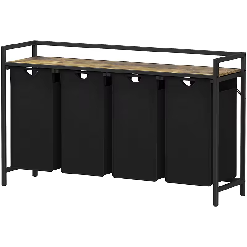 Factory Custom Pull Waterproof Strong Load-Bearing Bathroom Laundry Clothes Basket Organizer Large Top Shelf 4 Removable Bags 4