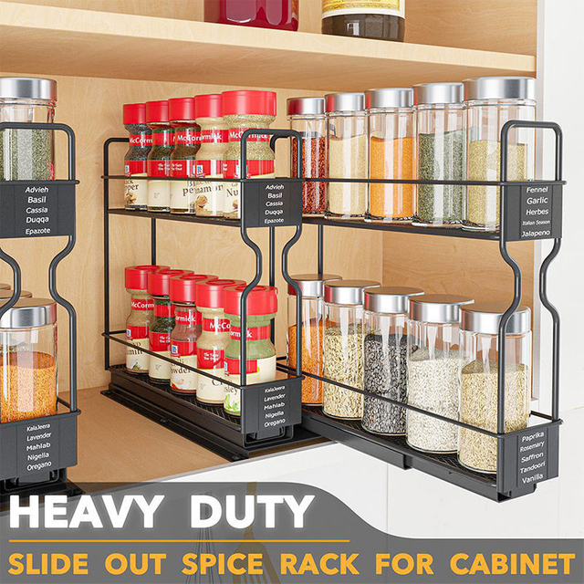 Hot-selling ODM Seasoning Rack Counter Top Carbon Steel Storage Shelf Organizer for Home Kitchen Spice Rack Organizer