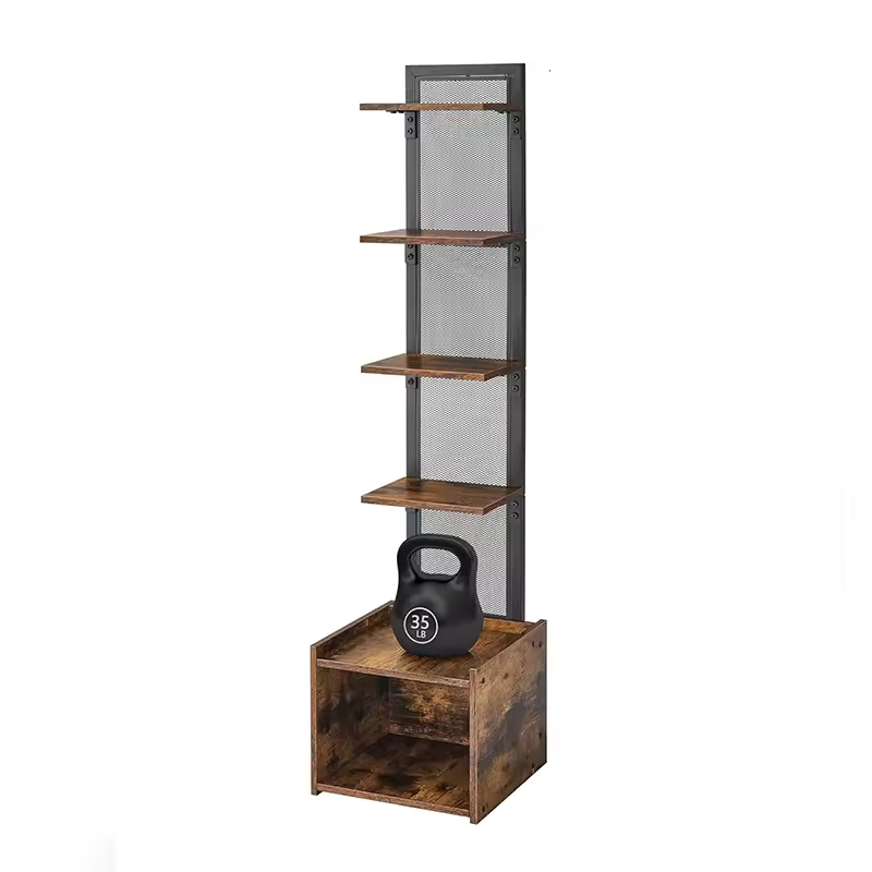 Custom Heavy-Duty 6-Tier Spine Display Shelf Tall Thin Bookcase with 6 Storage Shelves Narrow Display Rack