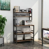 OEM ODM 5-Tier Modern Wood Metal Bookcase Spice Rack Organizer Bathroom Cabinet Microwave Storage Kitchen Racks Shelving