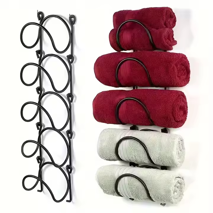 Customizable Three-Layer Wine Rack Towel Holder Unique Space-Saving Movable Bathroom Storage Designed by Factory