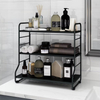Customizable 3-Tier Black Metal Countertop Storage Rack Adjustable for Kitchen Living Room Factory's Freestanding Storage