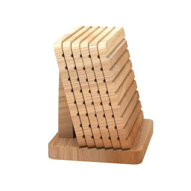 Factory Direct Huina Anti-scalding Non-slip 4pcs Wooden Solid Wood Customizable Color Modern Style Table Mat Cup Coaster for