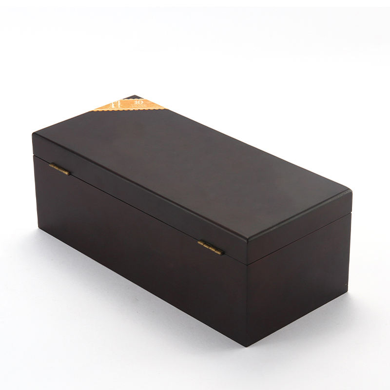 Black Modern Rectangle Wooden Storage Box with Lock for Gift Packaging Durable & Space-Saving Digital Printing
