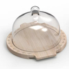 Modern Durable Rectangle Cheese Board Set Glass Dome Natural Bamboo Serving Stands Customizable Color Huina Brand Factory-Made