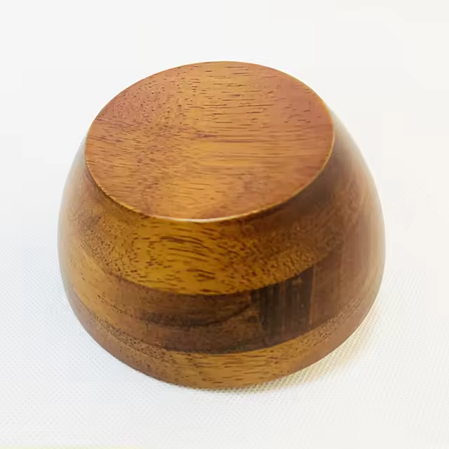 Decorated Wholesale Modern Plated Acacia Wood Rectangle Fruit Salad Soup Bowl Customizable Color Food Serving Restaurant Wooden