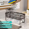 Manufacturer OEM Stainless Steel Kitchen Sink Organizer - Countertop Sponge Soap & Dishcloth Holder with Drainer Rack