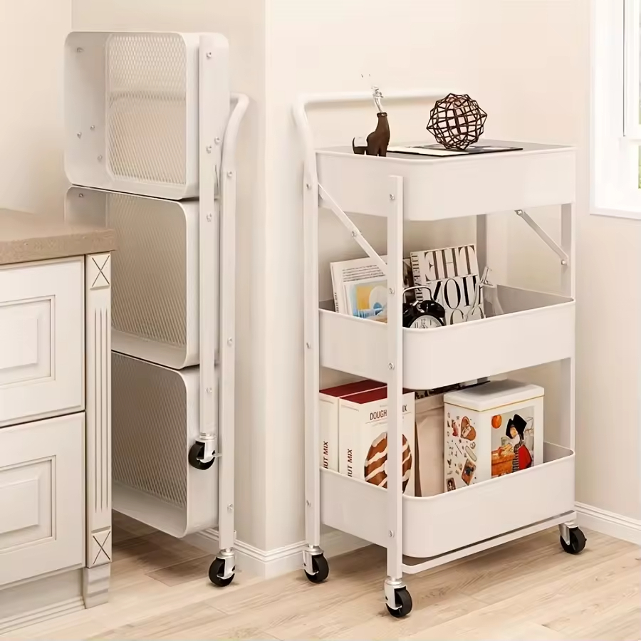 Custom Three-Tier Standing Type Storage Rack for Space-Saving Non-Installation Living Room Rack