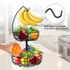 Custom 2 Tier Detachable High- Fruit Bowl With Banana Hanger for Kitchen Fruit Basket