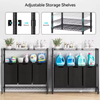 Factory Custom Bathroom Storage Metal Frame 3 Bags 2-tire Shelf Big-capacity Laundry Hamper