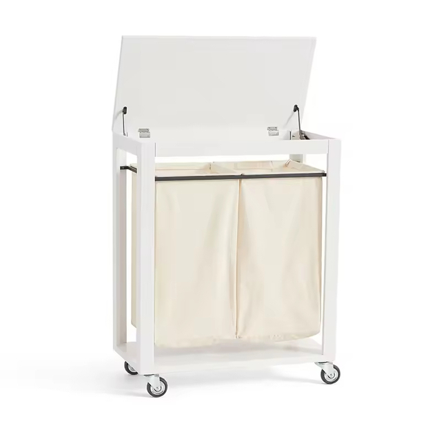 ODM OEM Canvas Laundry Basket with Wheels Laundry Hamper Cart Laundry Basket