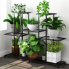 Customized 4-Tier Indoor Metal Plant Stand Multi-Purpose Flower Pot Shelf Rack Black Corner Plant Stand Storage Holders Racks