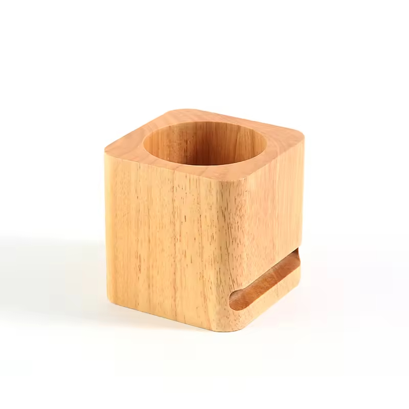 Wholesale Durable Space-Saving Wireless Mobile Phone Wood Speaker Natural Loud Amplifier Modern Design Rectangle Shape Home