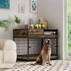 Factory Custom Modern Dog Crate Furniture Drawers Double Doors 3-Tier Durable Dog Cage End Table Folding Strong Load-Bearing
