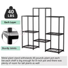 Customized Modern Eco-Friendly Indoor/Outdoor Tall Plant Shelf Black Wood Metal Multi-Tier with Stand for Flower Pots & Planters