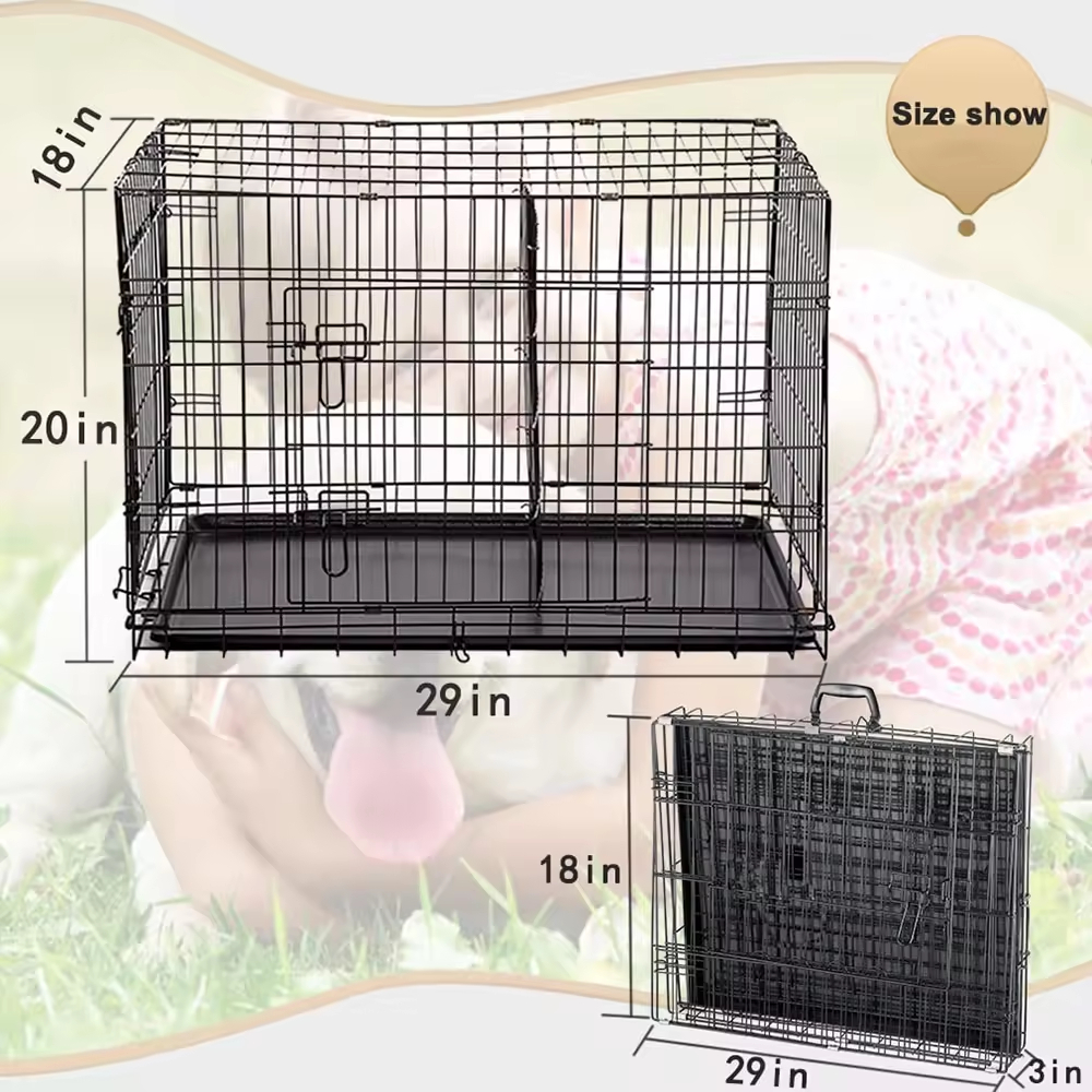 Corner End Table Wooden Steel Dog Crate Furniture Mesh Pet Crate Dog House Medium/Small Dogs Indoor Tool Features Vintage