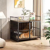 High Quality Solid 41-Inch Furniture-Style Dog Crate Outdoor Safe and Durable with Removable Tray Box Made of Wood Iron