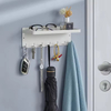 Manufacturer Wholesale Magnetic Seven Hooks Key Hanger With Tray Wall-mounted Hook Shelf Non-punch Storage Rack With Hooks