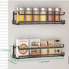 2 Pack Wall Mounted Spice Rack With 8 Hooks, Spice Organizer For Cabinet Pantry Door Spice Shelf Hanging Wall Spice Rack