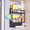 Single-Tier Kitchen Magnetic Refrigerator Storage Rack Wall-Mounted Hanger Shelf for Spices Metal Fridge Holder