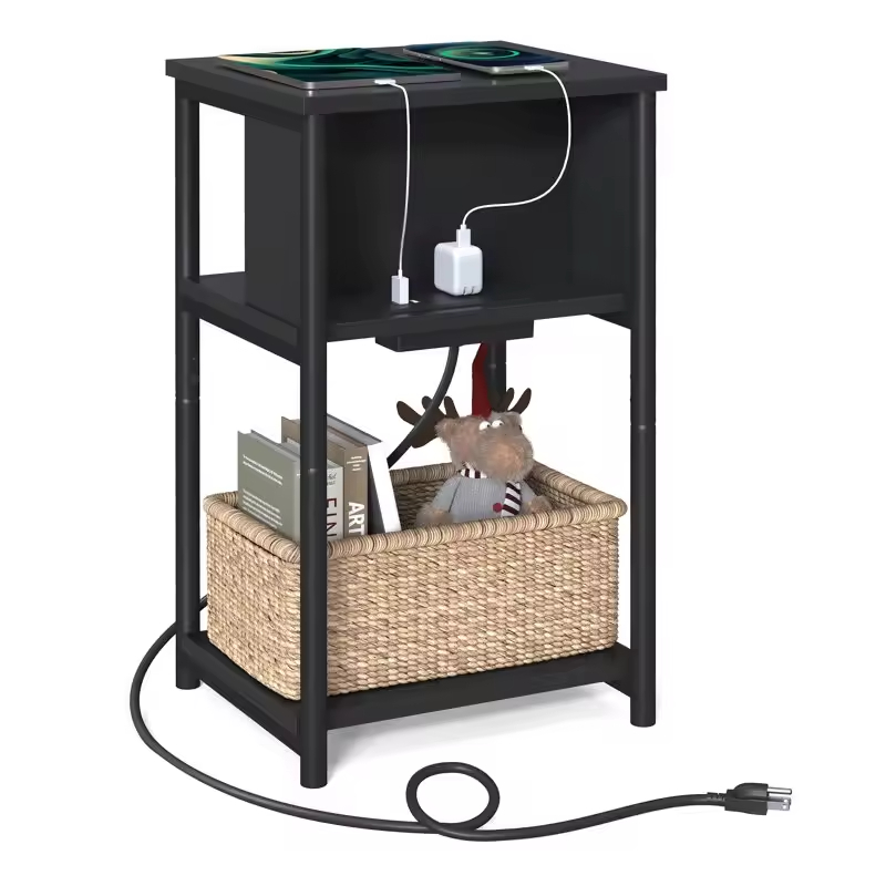 ODM OEM 2-Shelf Charging Station Side Table Nightstand Customizable Console Tables