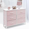 6 Drawer Storage Chest W/Metal Frame Nightstand Tower Organizer Space-Saving Bedside Cabinet for Bedroom/Hotel/Office