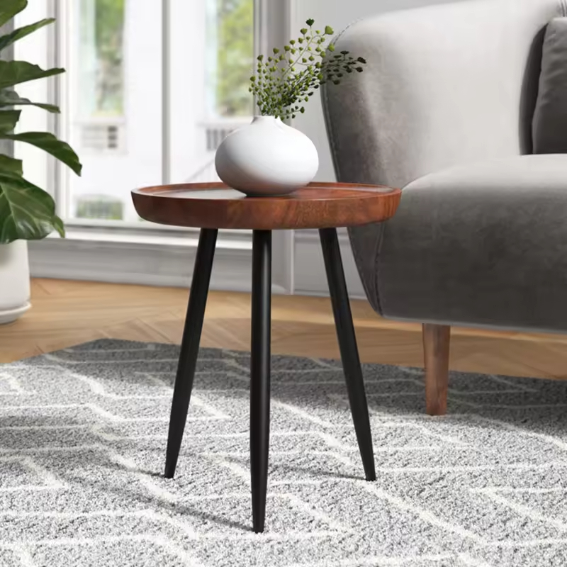 The Factory Sells Tailor-made Living Rooms and Bedrooms Side Tables Made of Antique Metal and Wood End Table