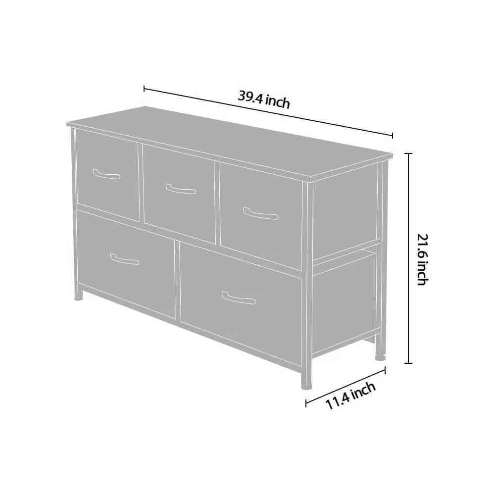ODM OEM 5 Drawers LivingRoom Bedroom Storage Organizer Fabric Dresser