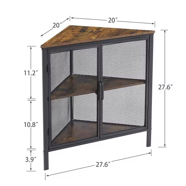 ODM OEM 3-Tier Metal Frame Shelves 20 In. X 20 In. X 27.6 In. Mesh Protection Door Contemporary Dining Corner Storage Organizer