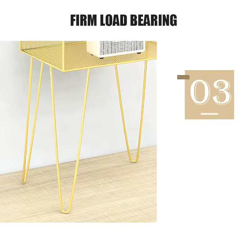 OEM&ODM Nightstand Iron Bedside Tables Metal Nightstand with 2 Open Storage Tall End Table for Office 23.6