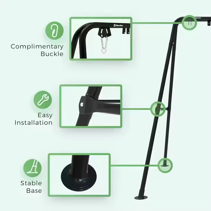 Universal One Seat 300LBS Heavy-duty Stainless Steel Modern Outdoor Customizable Color Free Standing Multi-use Swing Hammock