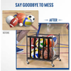 Factory Custom Metal Rolling Sports Ball Storage Cart Wheeled Lockable Heavy-Duty Garage Organizer Carbon Steel Detachable