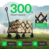 Custom Collapsible Foldable Detachable Wagon Outdoor Utility with Silent Universal Wheels Cup Holders Side Pockets Garden Carts