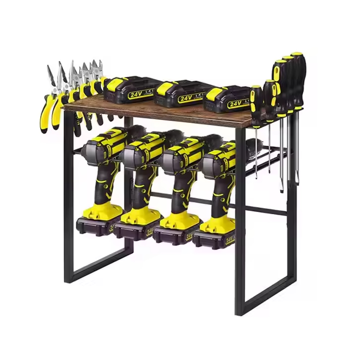 Heavy-Duty Wall-Mounted Garage Shelf Rack Power Tools Storage Box Display Utility Rack