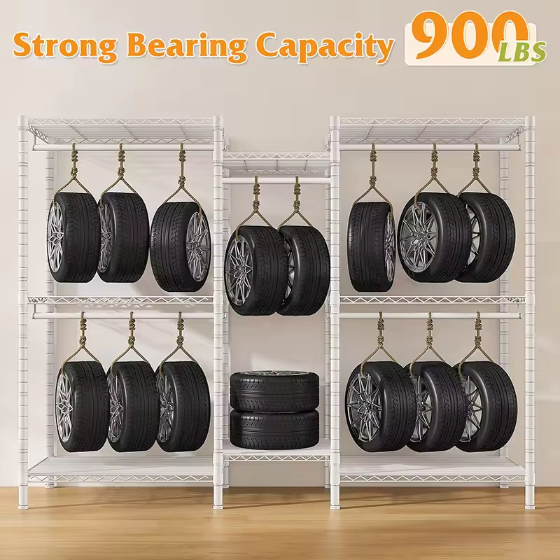 Heavy Duty Clothing Rack Adjustable Wire Shelves Sturdy Metal Wardrobe Closet for Bathroom Home Warehouse Space Saving Modern