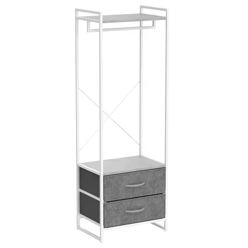 Custom Steel Frame Fabric Drawers Tall Closet Storage Organizer Hanging Shirts Dresses Jackets Clothing Living Room Detachable